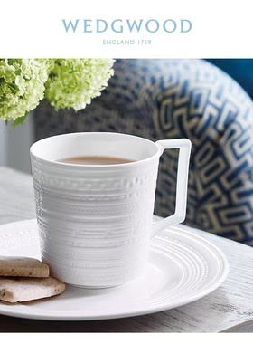 英单伍德白玉浮雕intaglio茶壶咖啡杯碟茶杯马克杯平盘礼盒套