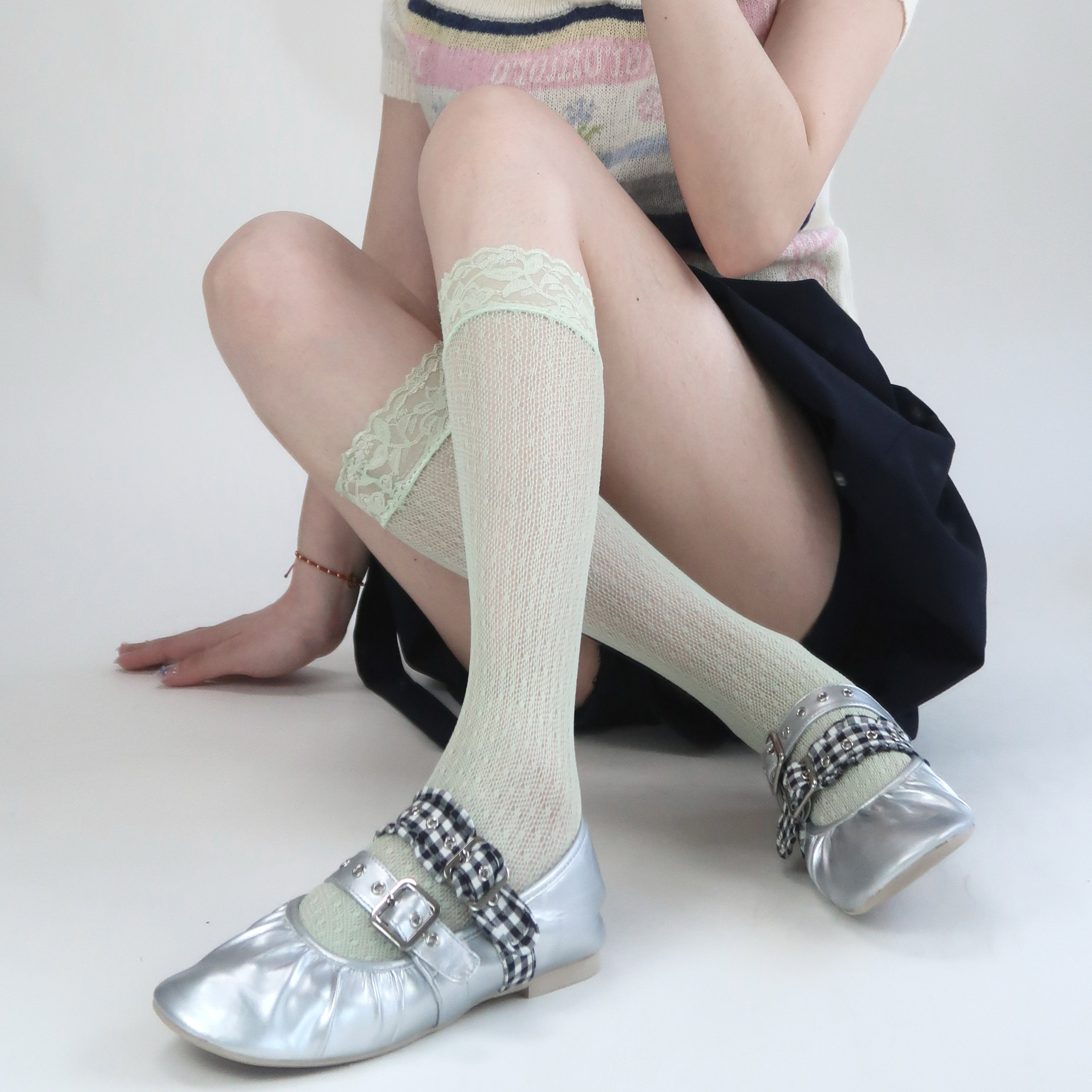 陆甜茶彩色夏季薄款纯色堆堆袜女甜酷少女性感蕾丝花边膝小腿袜,女士内衣/男士内衣/家居服,长筒袜,淘宝优惠券,粉丝福利购,淘宝优惠卷