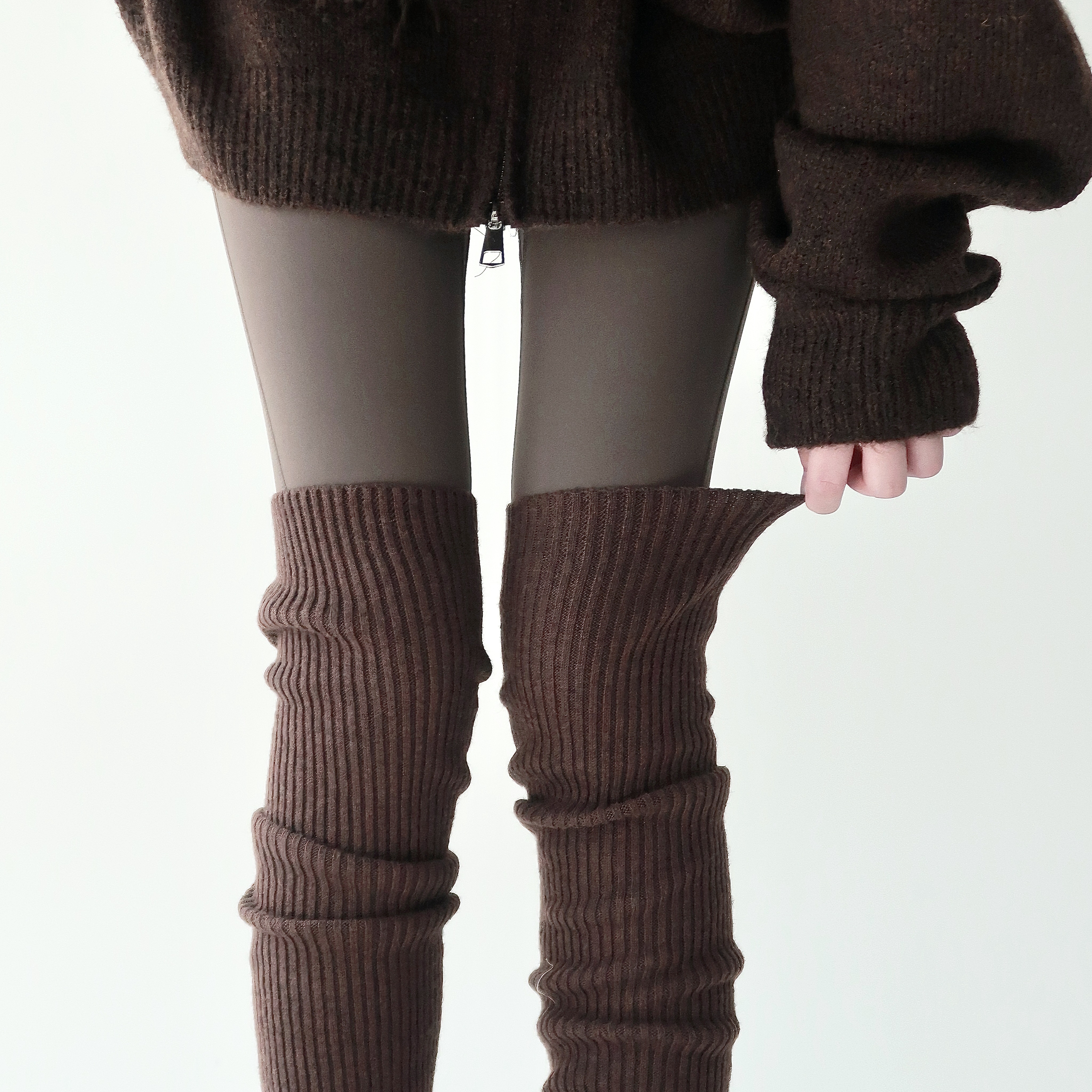 秋冬保暖过膝袜套保暖长筒袜