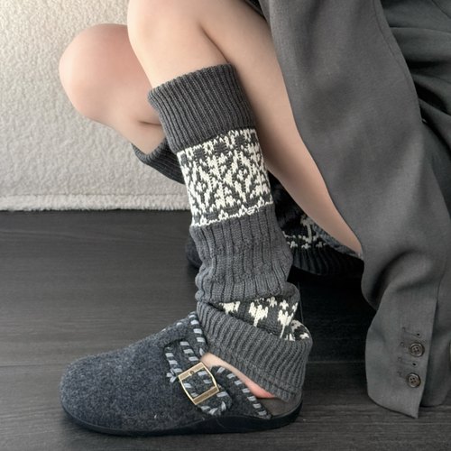 陆甜茶加厚袜套堆堆袜女秋冬费尔岛y2k腿套保暖雪地靴小腿袜子