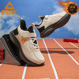匹克冬季新款魔术贴加绒保暖童鞋百搭时尚棉鞋学生防寒户外耐磨鞋