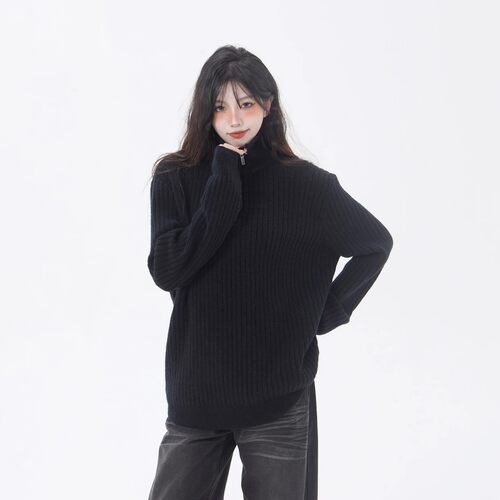 FMSN常规开衫款冬季长袖纯色毛针织衫上衣打底衫套头女装