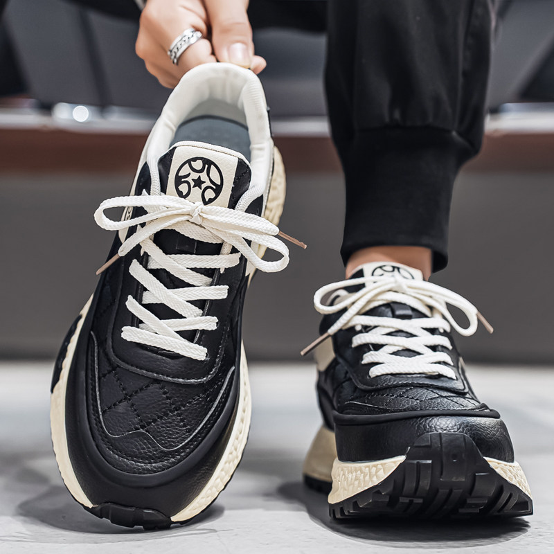 莆田男鞋2026新款春季潮牌百搭休闲运动黑武士厚底增高减震老爹鞋,流行男鞋,时尚休闲鞋,淘宝优惠券,粉丝福利购,淘宝优惠卷