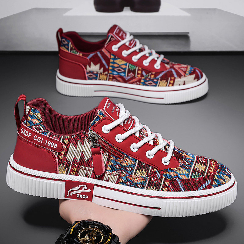 帆布男鞋2026新款夏季透气休闲运动板鞋小众百搭平底工作潮鞋春季