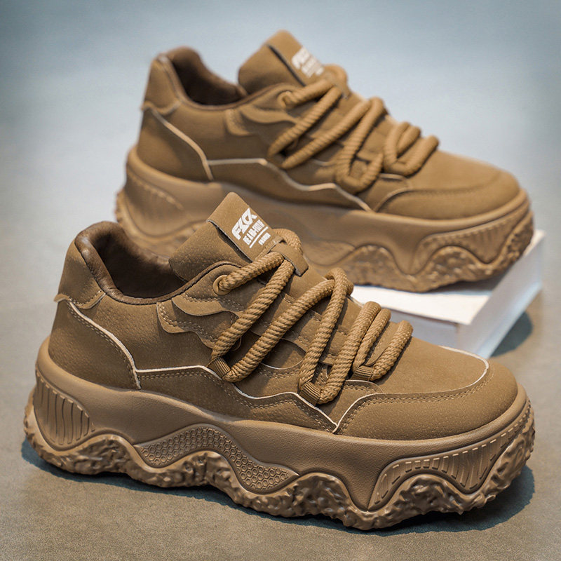 男鞋春季2026新款复古厚底增高面包板鞋小众潮流百搭运动休闲潮鞋,流行男鞋,休闲板鞋,淘宝优惠券,粉丝福利购,淘宝优惠卷