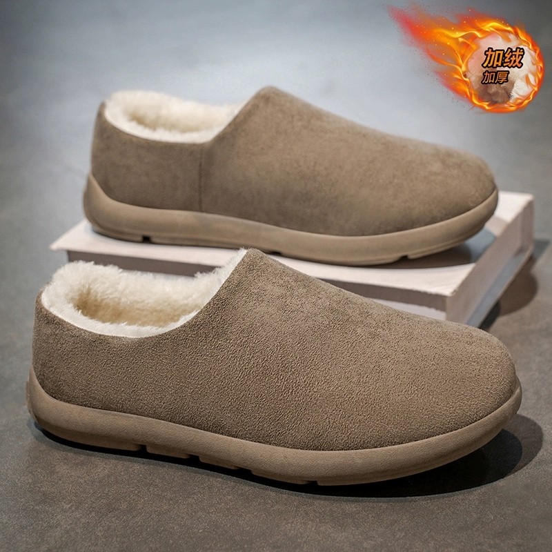 棉拖鞋男冬季情侣居家加绒保暖防寒棉鞋一脚蹬大码外穿工作勃肯鞋,流行男鞋,一字拖,淘宝优惠券,粉丝福利购,淘宝优惠卷