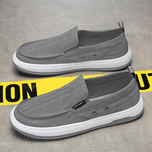 一脚蹬开车工作帆布鞋 老北京布鞋 男士 男秋季 潮流百搭软底休闲板鞋