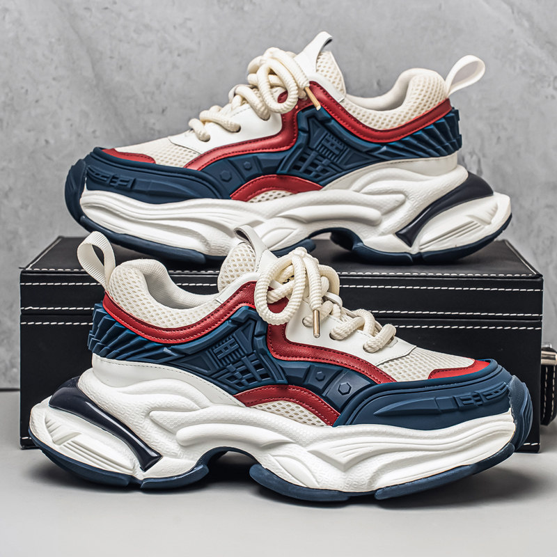 潮牌男鞋冬季2026新款机甲风厚底增高老爹鞋百搭防滑休闲运动潮鞋,流行男鞋,老爹鞋,淘宝优惠券,粉丝福利购,淘宝优惠卷