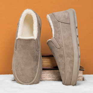 男鞋冬季2026新款休闲加绒保暖板鞋东北一脚蹬开车防滑加厚大棉鞋