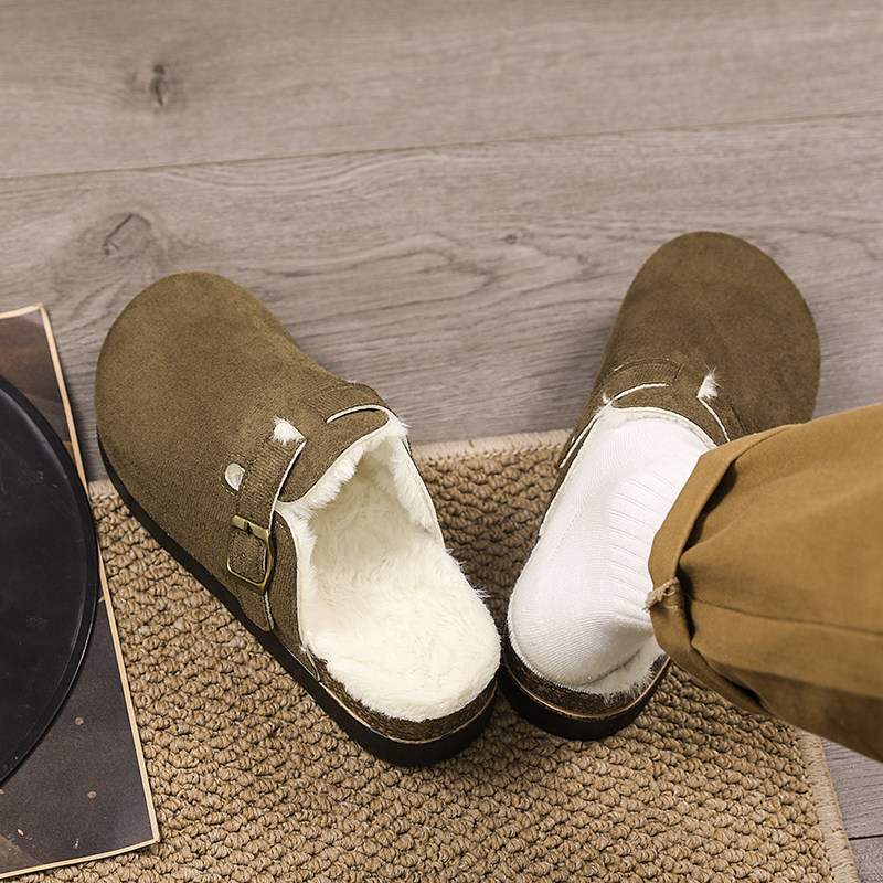 勃肯棉拖鞋男2026新款冬季加绒保暖一脚蹬棉鞋居家加厚防寒包头拖,流行男鞋,包头拖,淘宝优惠券,粉丝福利购,淘宝优惠卷