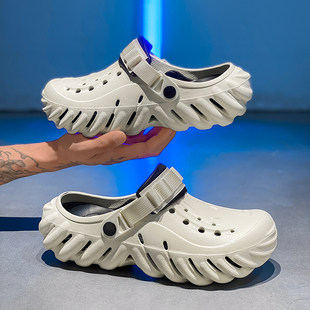 学生开车涉水运动沙滩包头拖鞋 洞洞鞋 外穿厚底踩屎感凉鞋 男款 夏季