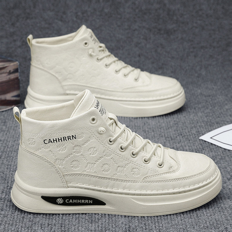 高帮男鞋2026新款冬季百搭英伦风休闲马丁靴运动厚底增高小白板鞋,流行男鞋,高帮鞋,淘宝优惠券,粉丝福利购,淘宝优惠卷