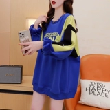 Длинная осенняя демисезонная дизайнерская утепленная толстовка, средней длины, в западном стиле, свободный крой, тренд сезона