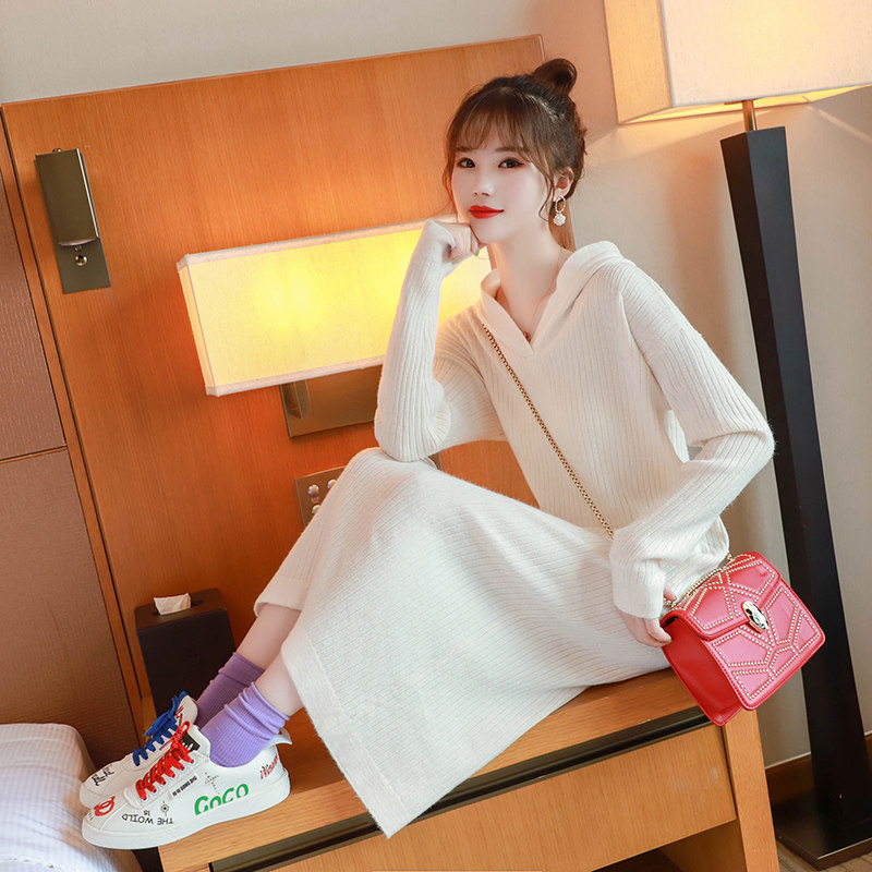 慵懒风毛衣裙女中长款过膝秋冬季2022新款宽松显瘦百搭针织打底衫|msdalam kategori Butik wanita / wanita, sweater - dari Buy2taobao.com untuk memberikan perkhidmatan ejen Taobao profesional membeli