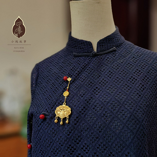 水佩风裳原创古风如意锁牌压襟宝宝锁金福锁挂件汉服茶服配饰