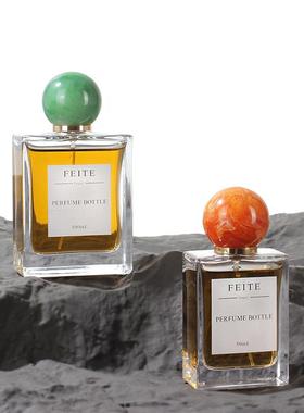 30ml50ml100ml扁方香水瓶树脂球盖玻璃卡口香水分装瓶香水喷雾瓶