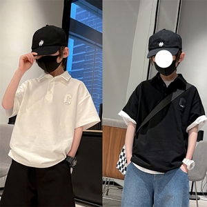 男童短袖polo衫2023夏季新款儿童韩版潮翻领半袖T恤男孩休闲上衣