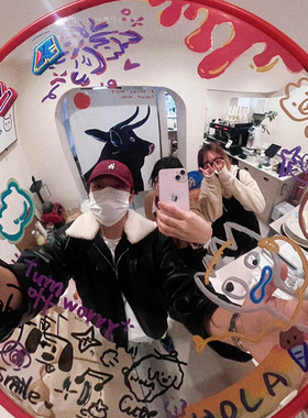 拍照神器全身镜装饰转角镜摆件