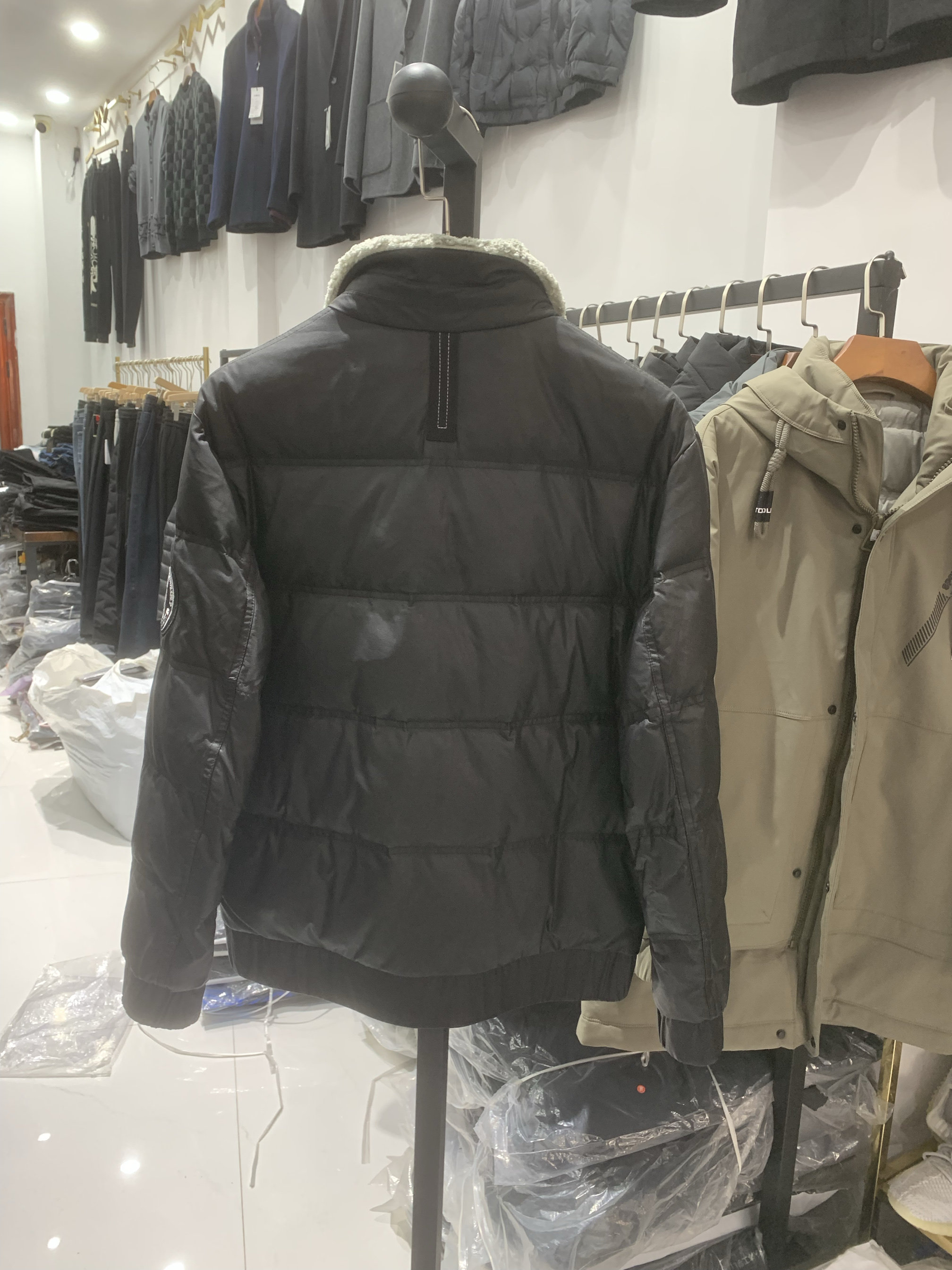 香港修身皮羽绒服男士冬季新款加羽绒服