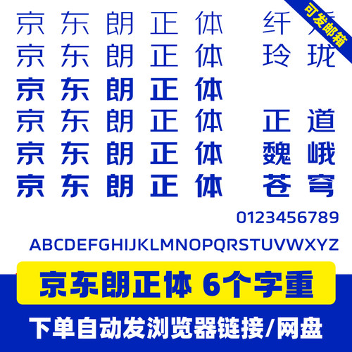 京东朗正体PSJDZhengHT字体CDR京东品牌AI字体包wps数中英mac/win