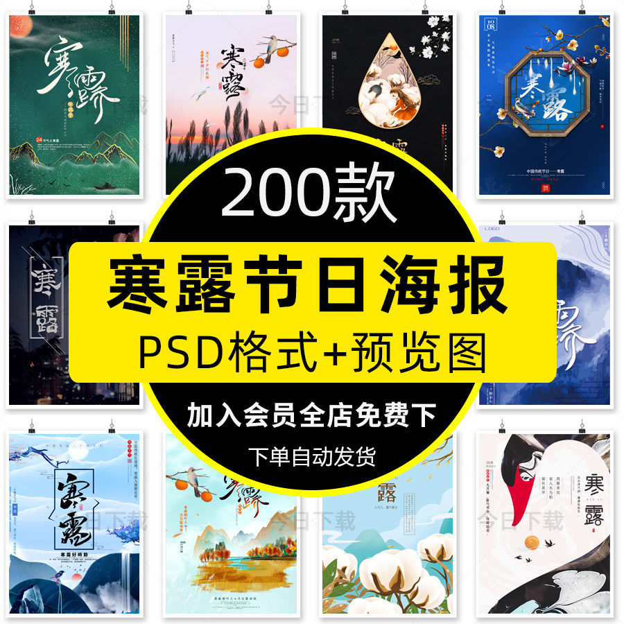 二十四节气寒露海报模板psd国风传统文化节日24广告宣传背景素材