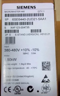 1P 6SE6440-2UC21-5BA1 MM440 1.5KW变频器 6SE64402UD215AA1
