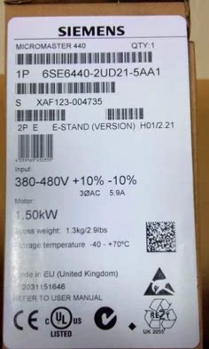 1P 6SE6440-2UC21-5BA1 MM440 1.5KW变频器 6SE64402UD215AA1