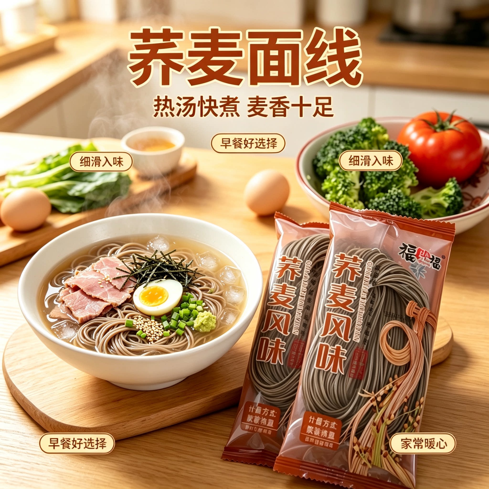 正宗福建荞麦线面代餐主食饱腹食减低速食脂肪肥餐龙须面