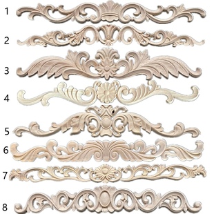 东阳木雕欧式实木贴花门花木制花家具装饰垭口家居装修柜角花实拍