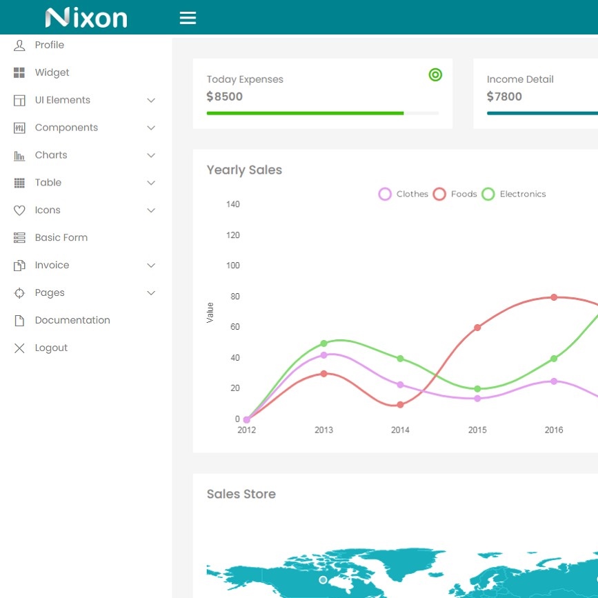 HTML5Bootstrap响应式办公室OA后台管理系统模板-Nixon源码