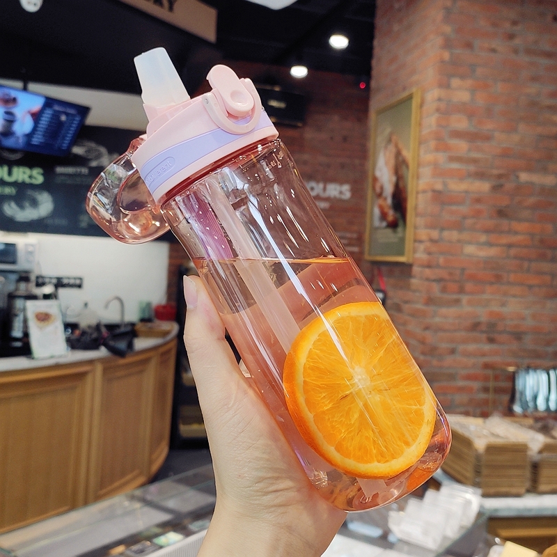 大容量便携简约风清新森系吸管杯