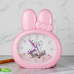 闹钟初中生儿童专用高颜值2025新款卡通可爱兔子少女心静音时钟表