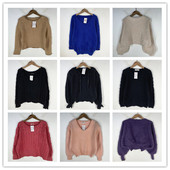 复古着vintage日韩尖货学院风甜美系纯色百搭安哥拉兔绒毛衣X5103