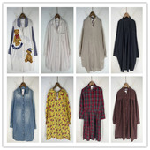 复古着vintage日韩精品校园风甜美系卡通印花牛仔棉布连衣裙L1604