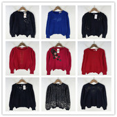 复古着vintage外贸精选民族风森女系钉珠绣花安哥拉兔绒毛衣X2001