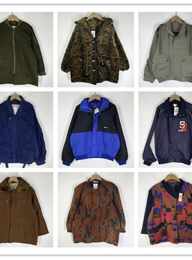 复古着vintage日韩精品民族风森系渲染字母印花冲锋风衣外套F0862