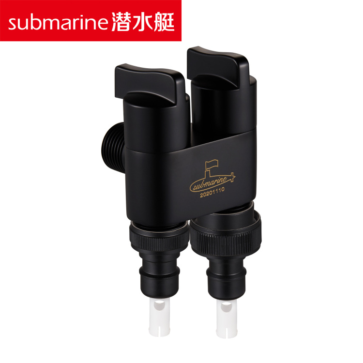 潜水艇F403B洗衣机龙头 一进二出双控角阀水嘴 自动止水/独立控制