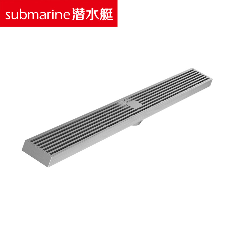 潜水艇庚600线性地漏 尺寸600x55mm 304不锈钢拉丝色 北京发货