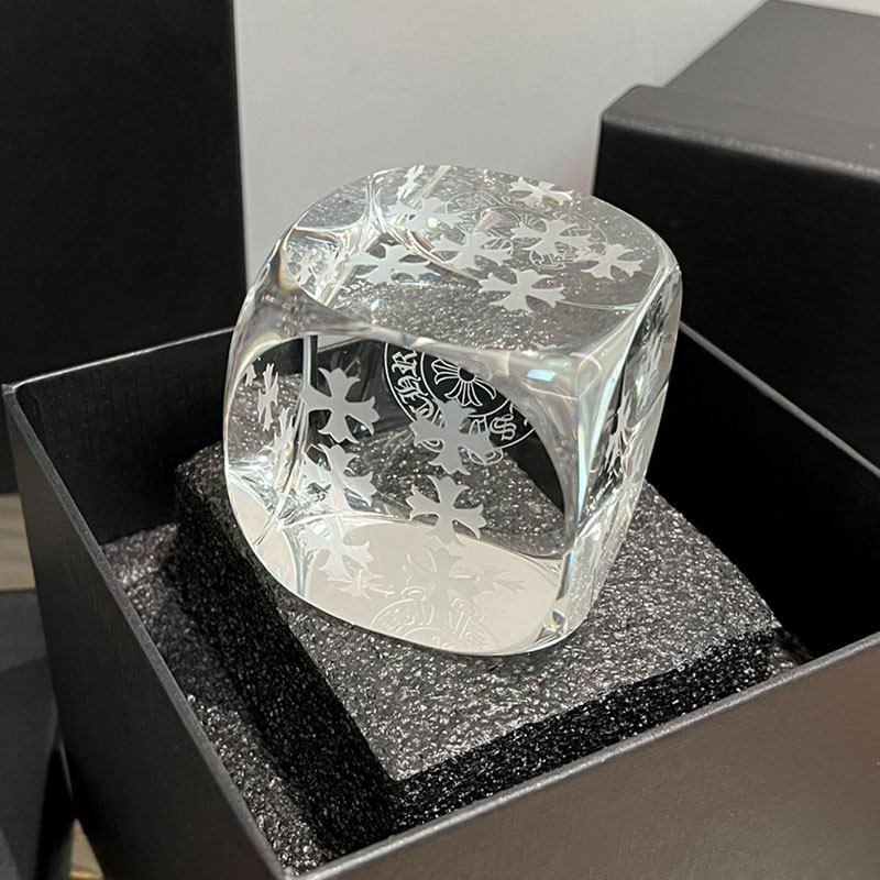 thumbnail for Cross engraving, oversized K9 crystal dice, trendy art tabletop ornaments, creative gifts for men and women, gift boxes