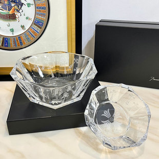繁华欧式风格 十字架雕刻 K9水晶 透明六角果盘汤盘甜品盘 礼盒装