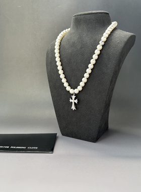 艺术家联名纯银十字架珍珠项链