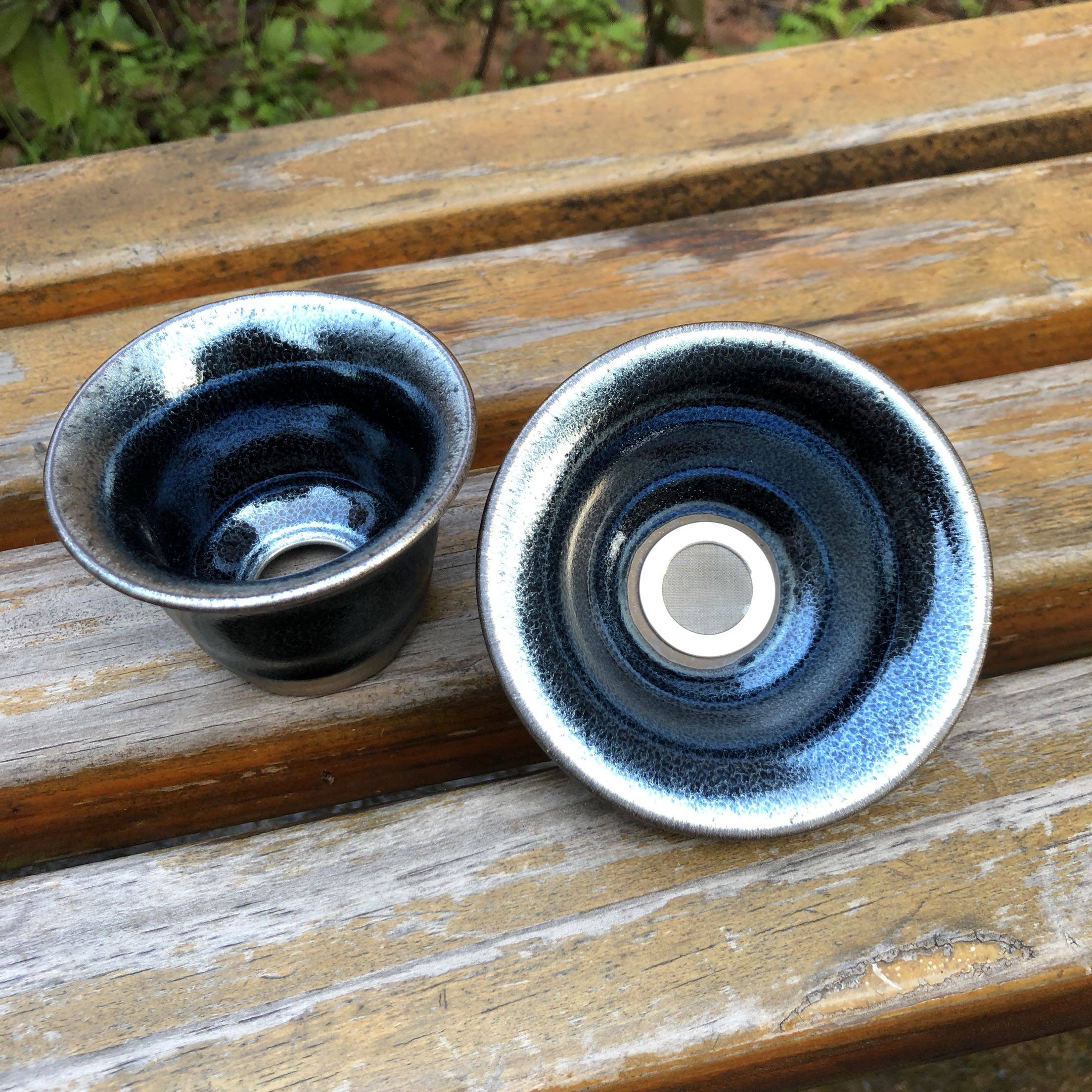 蓝麒麟茶漏 茶架 功夫茶具 两件套 过滤网 建窑建盏铁胎 原矿釉,餐饮具,功夫茶具,淘宝优惠券,粉丝福利购,淘宝优惠卷