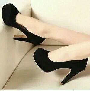 圆头高跟鞋3-5cm细跟防水台学生礼仪黑色工作鞋单鞋职业空乘7-8cm