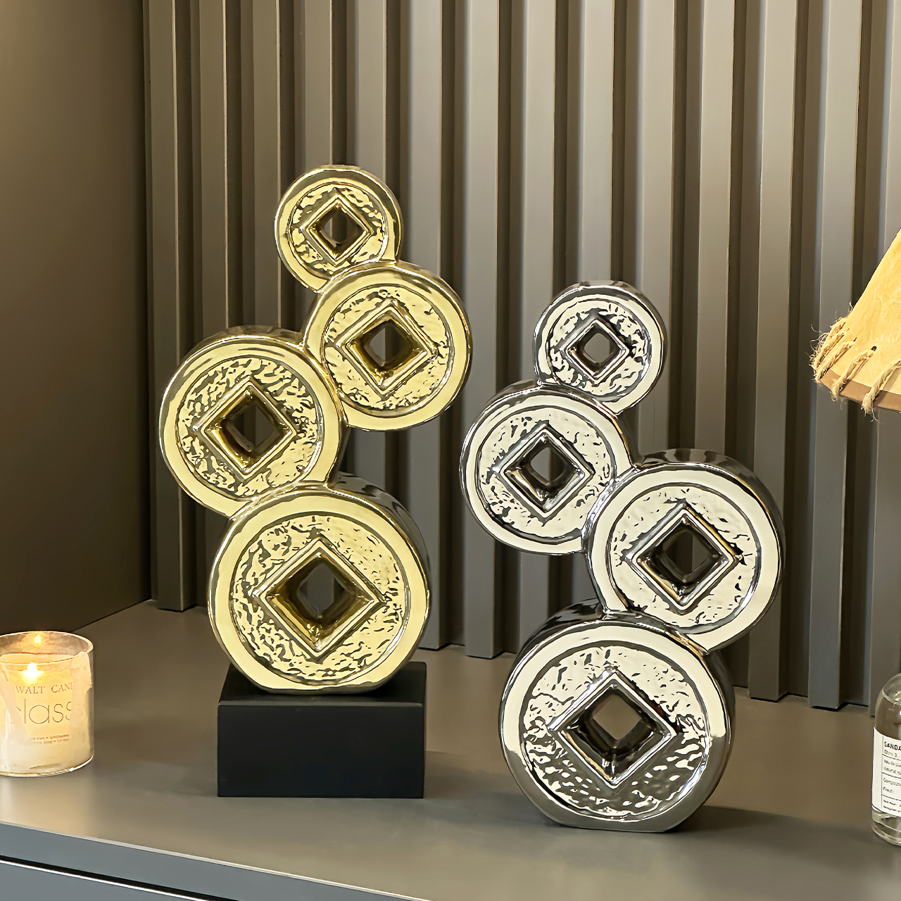 轻奢高档八方来财摆件玄关装饰品