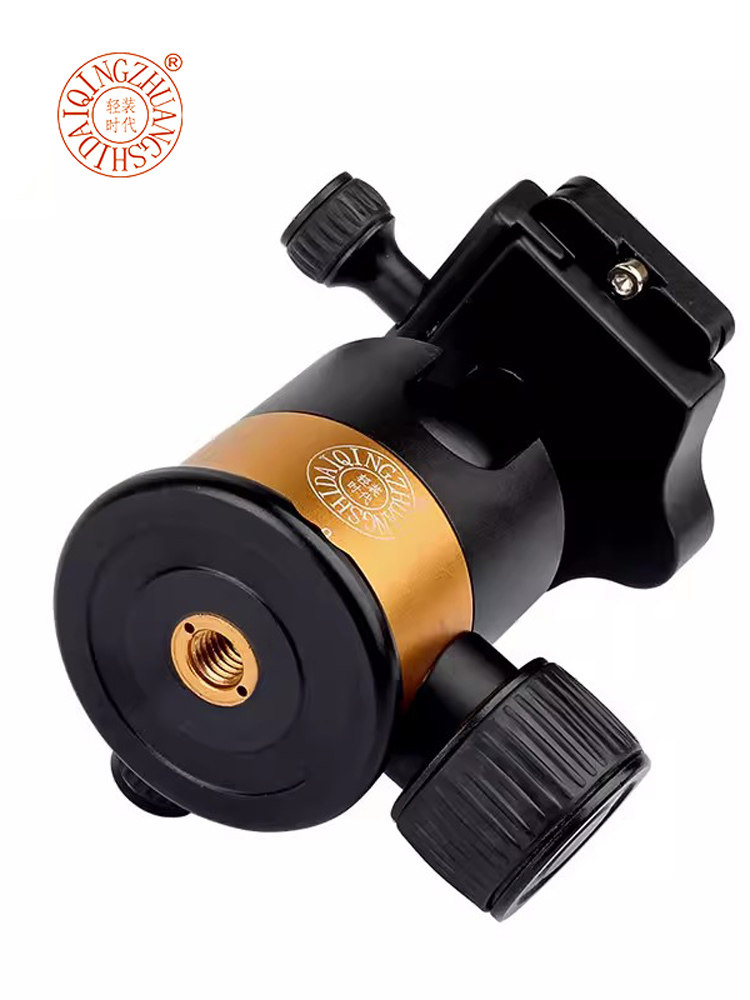 경량 시대 Q10 구형 이중 레벨 카메라 헤드 금속 트랙 댐핑 삼각대 구형 헤드