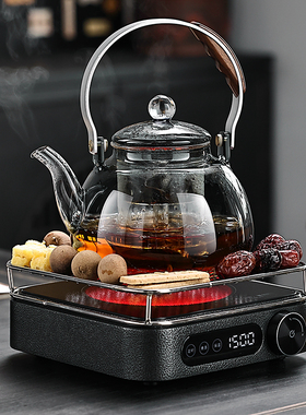 新款玻璃煮茶壶电陶炉煮茶器蒸煮一体小型家用烧水泡茶壶茶具套装