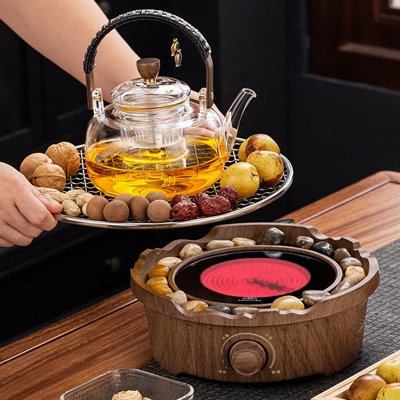 2026新款围炉煮茶烤火炉套装家用室内电陶炉煮茶器具全套玻璃茶壶