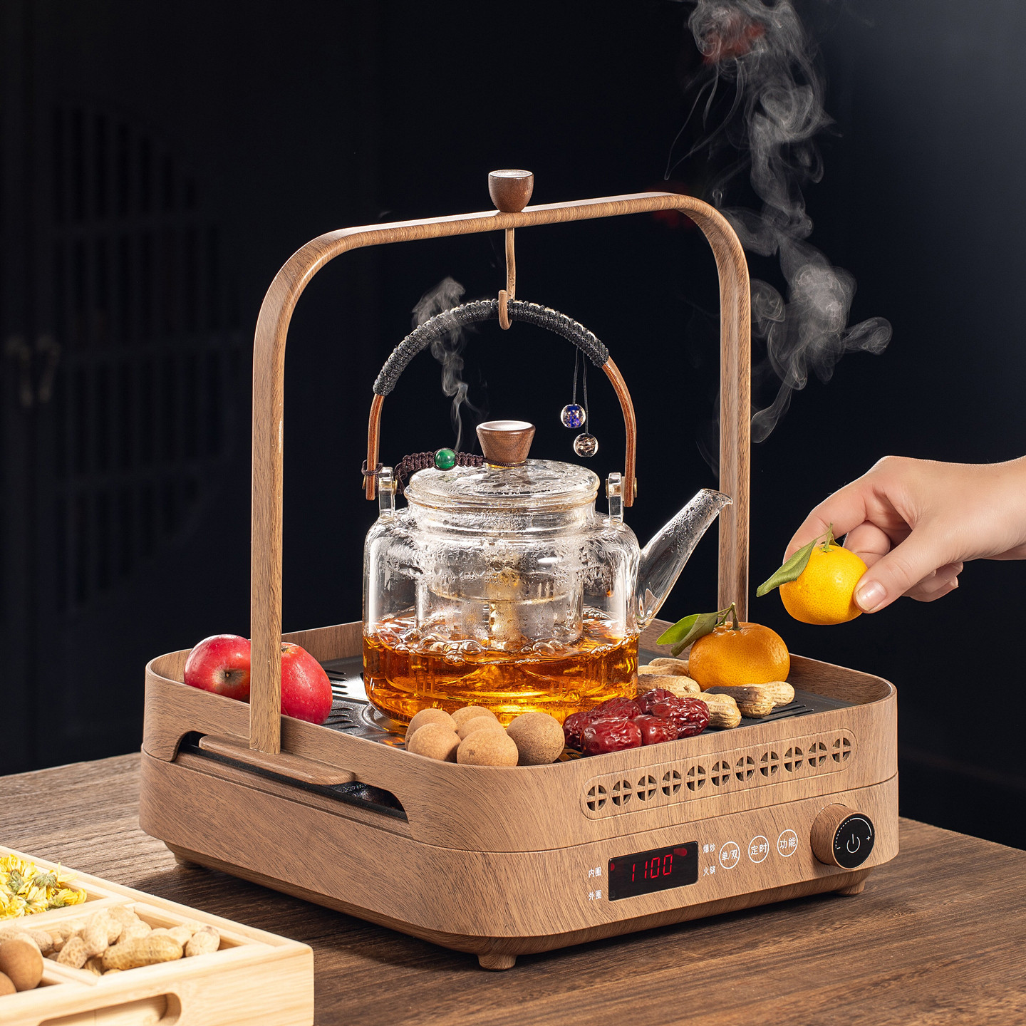 围炉煮茶烤火炉套装2025新款煮茶器全套电陶炉室内无烟养生煮茶壶