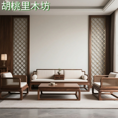 新中式实木沙发组合宋代美学