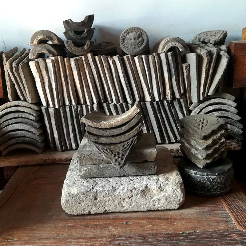 瓦片老瓦瓦当苔藓菖蒲中式新奇特花盆